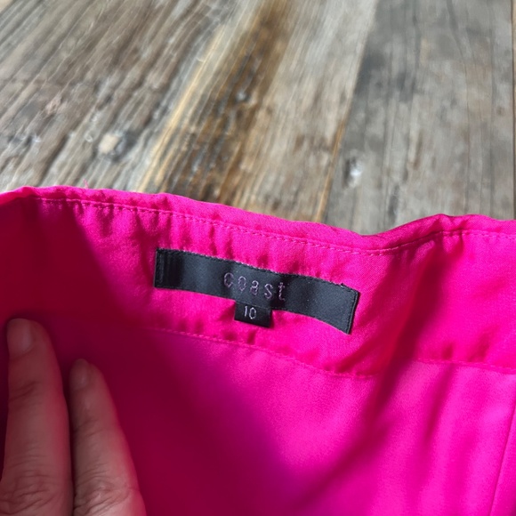 Coast Hot Pink Chiffon Bridesmaid Dress – Ruched Bodice, Size 10 UK - Picture 5 of 10